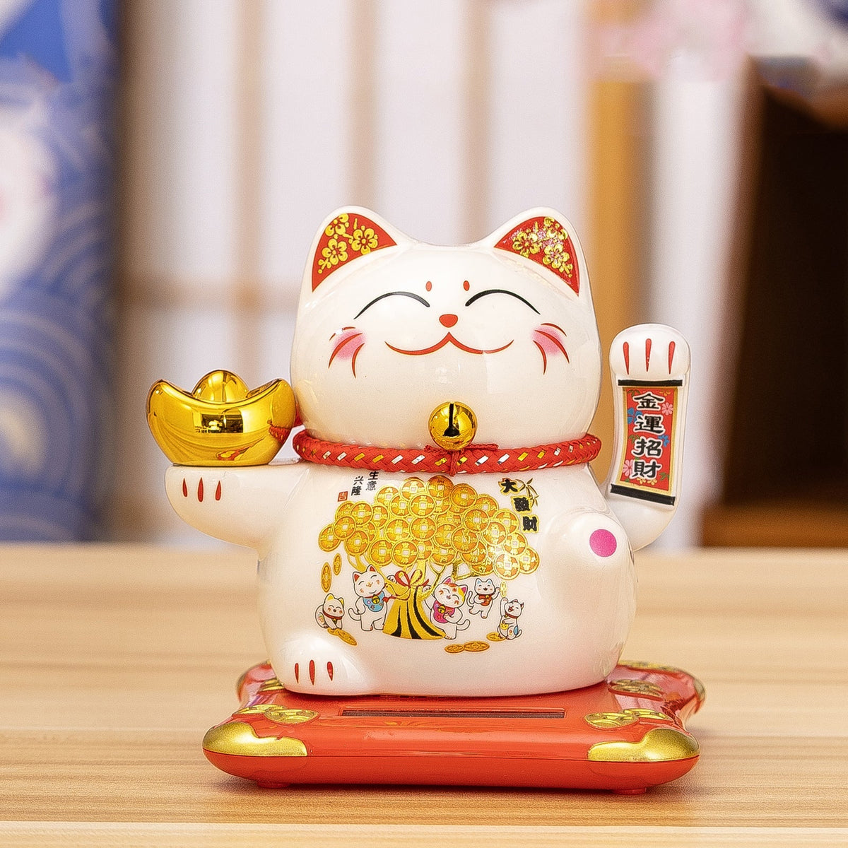 White Ceramic Maneki-neko (Lucky Cat)