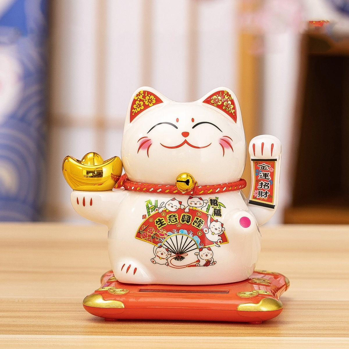 White Ceramic Maneki-neko (Lucky Cat)