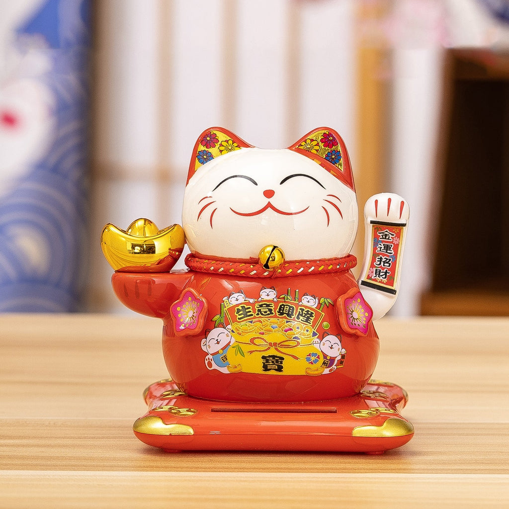 White Ceramic Maneki-neko (Lucky Cat)