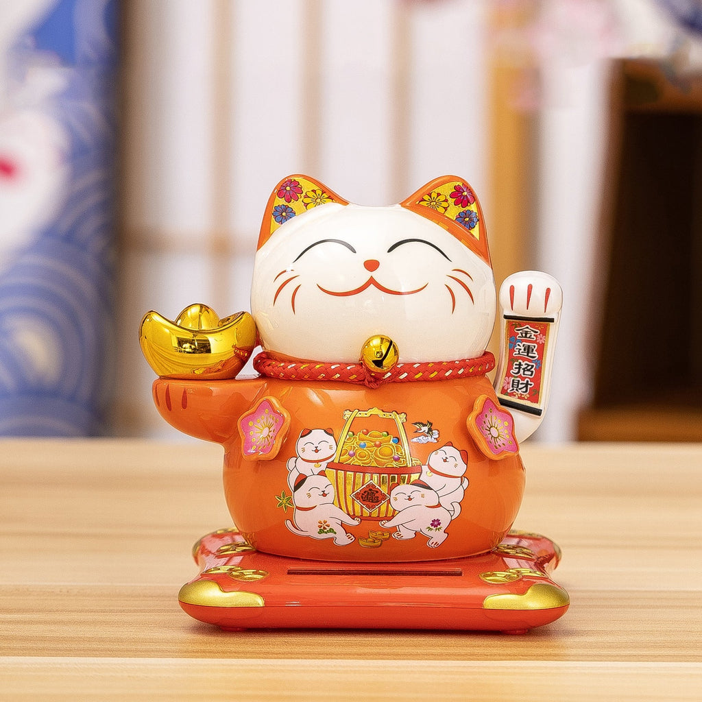 White Ceramic Maneki-neko (Lucky Cat)