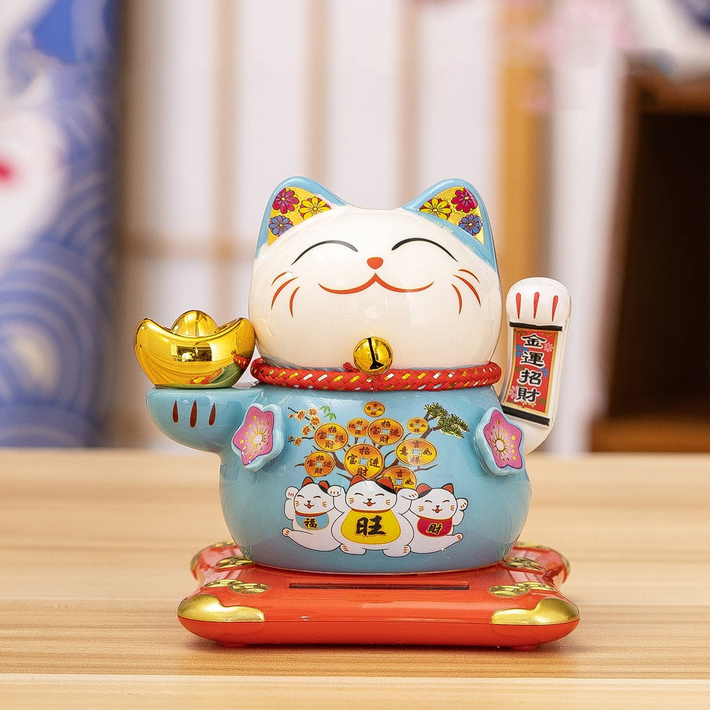 White Ceramic Maneki-neko (Lucky Cat)