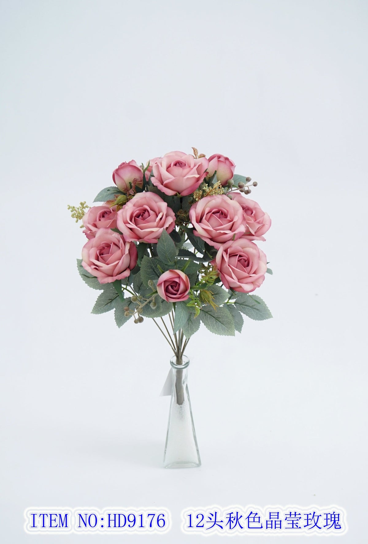 12 autumn glittering roses
