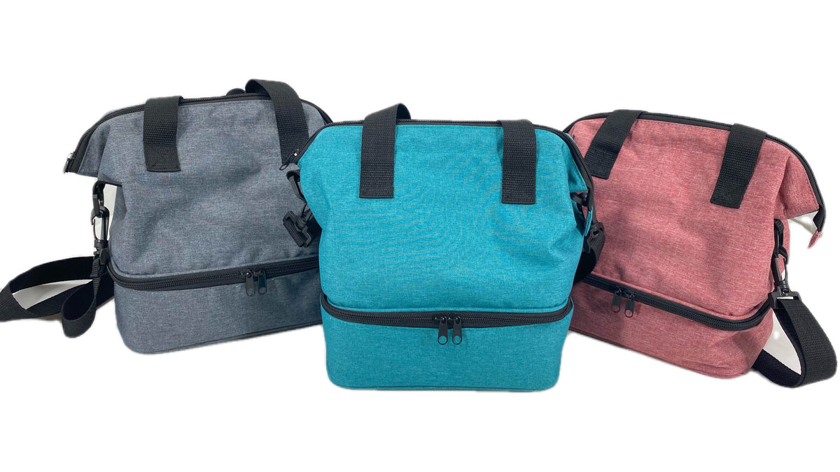 Double-Deck Cooler Bag Multiple Color Cationic Fabric Shoulder