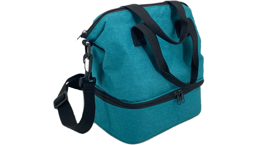 Double-Deck Cooler Bag Multiple Color Cationic Fabric Shoulder