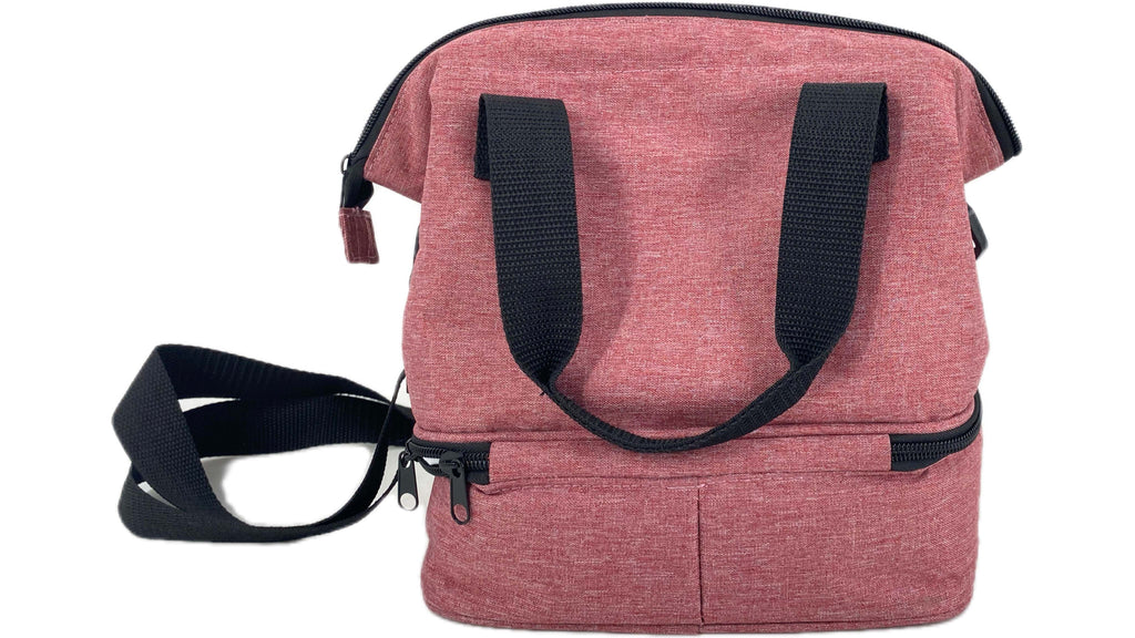 Double-Deck Cooler Bag Multiple Color Cationic Fabric Shoulder