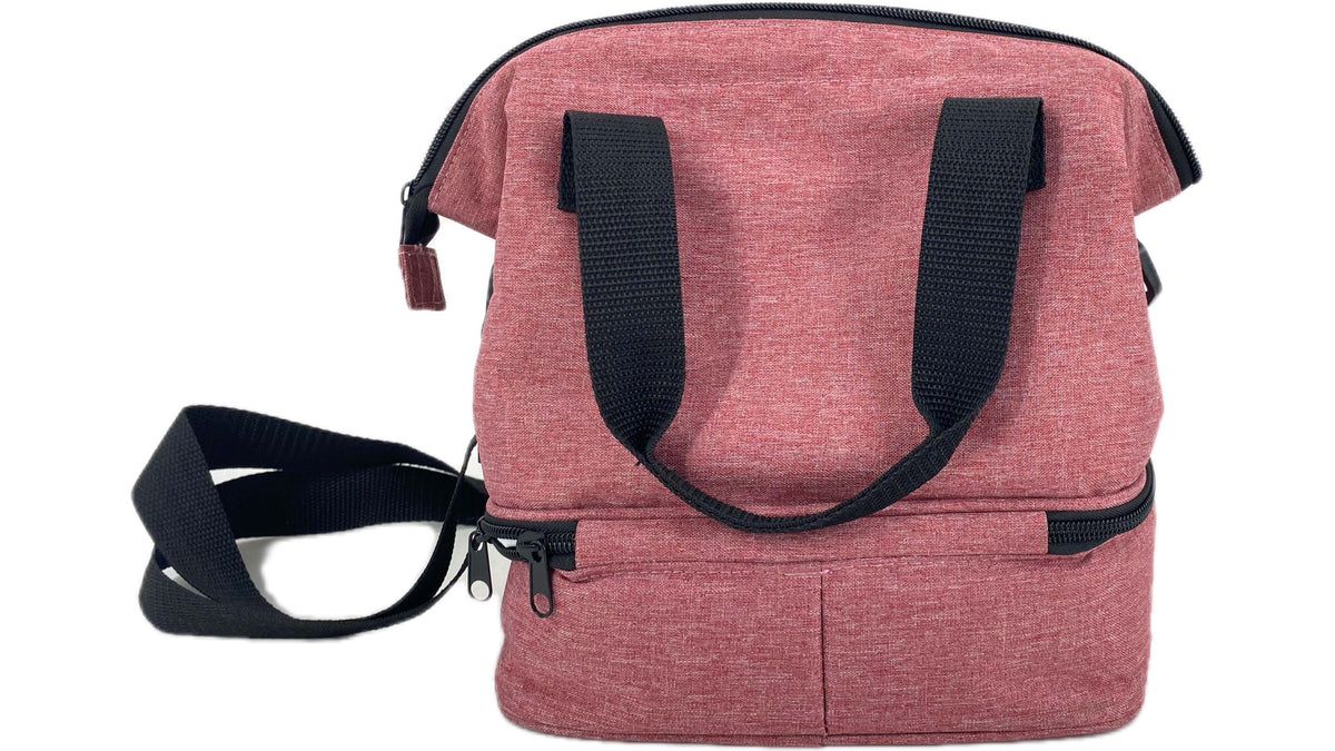 Double-Deck Cooler Bag Multiple Color Cationic Fabric Shoulder