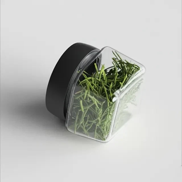 Glass Hexagonal Vacuum Canister Airtight Storage Jar