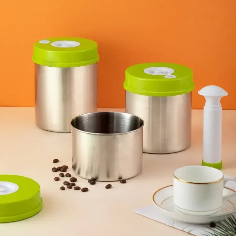 Round Shape Vacuum Airtight Container Stainless Steel