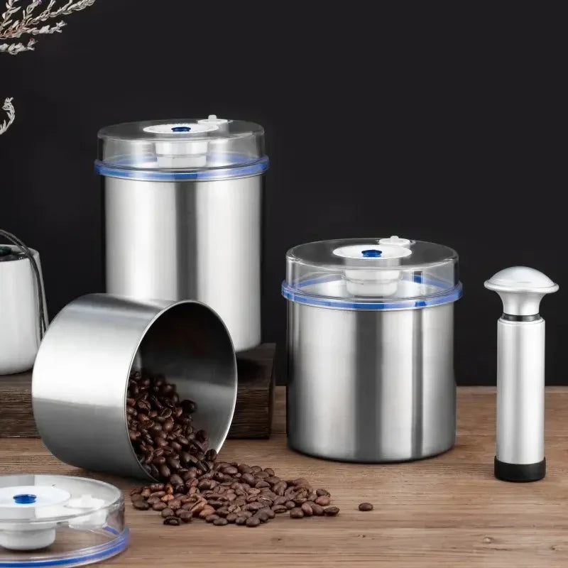 Round Shape Vacuum Airtight Container Stainless Steel