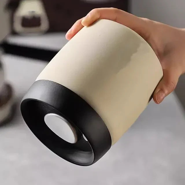 Sealed Cream Jar Stainless Steel Vacuum Coffee Beans Canister
