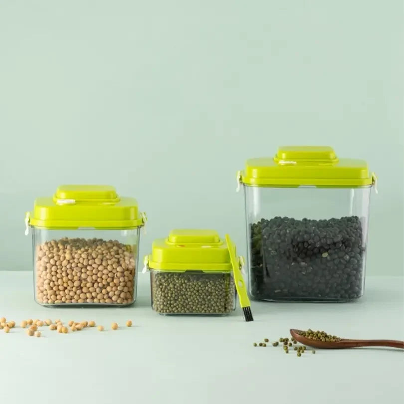 Square Plastic Container Vacuum Canisters Set