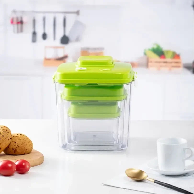 Square Plastic Container Vacuum Canisters Set