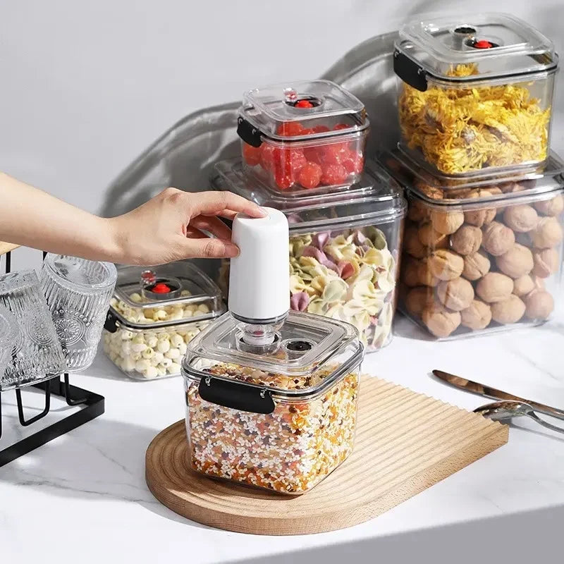 Square Pumpable Storage Locking Canisters Set
