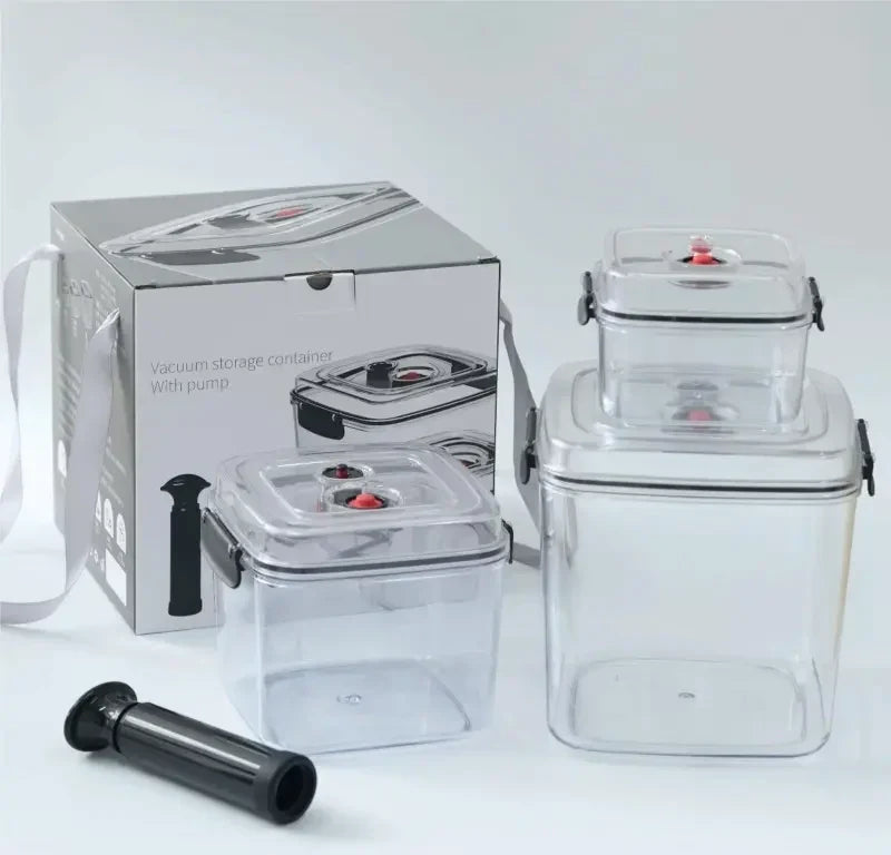Square Pumpable Storage Locking Canisters Set