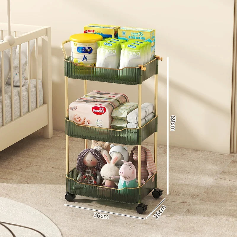 Trolley Wheel Cart & Storage Rack Organizer Closet