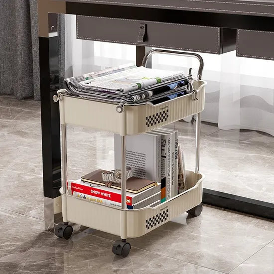Wheeled Trolley Storage Rack Display Shelf Mobile Cart