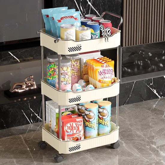 Wheeled Trolley Storage Rack Display Shelf Mobile Cart