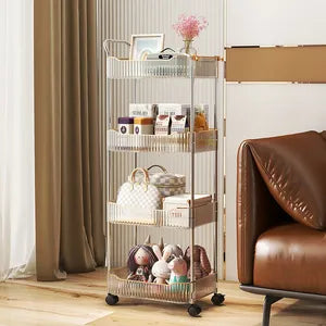 Wheeled Trolley Storage Rack Display Shelf Mobile Cart