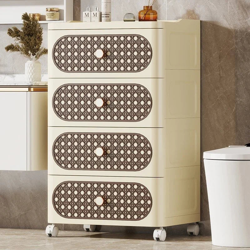 Woven Pattern Furniture Plastic Drawer Cosmetic Organization
