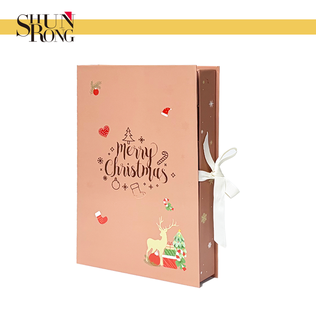 Book shaped cardboard cover advent calendar gift packaging