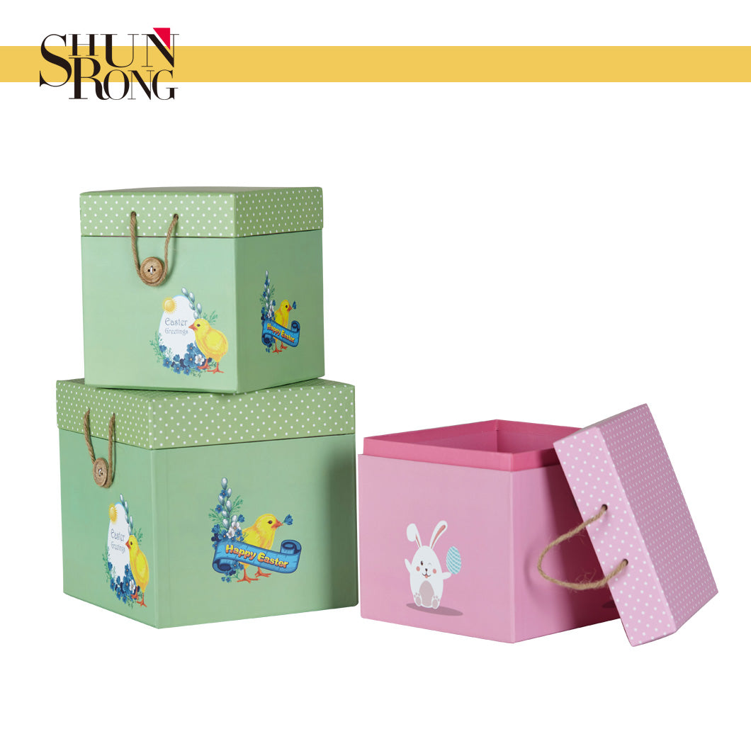 Easter themed empty gift packaging box