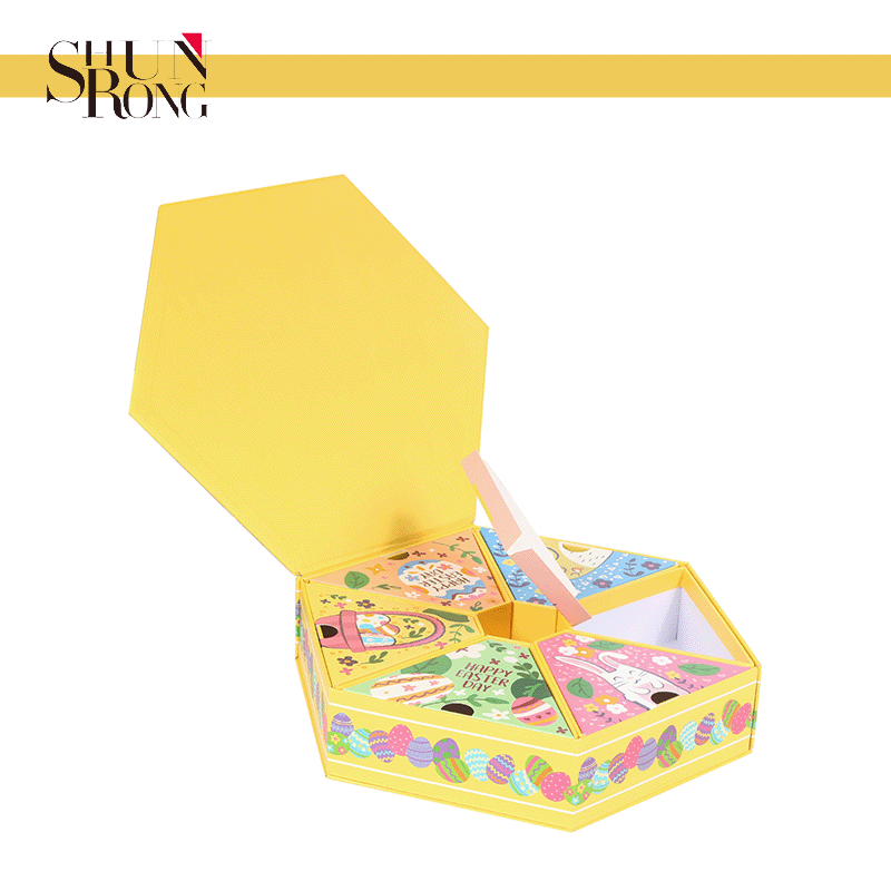 Easter themed empty gift packaging box